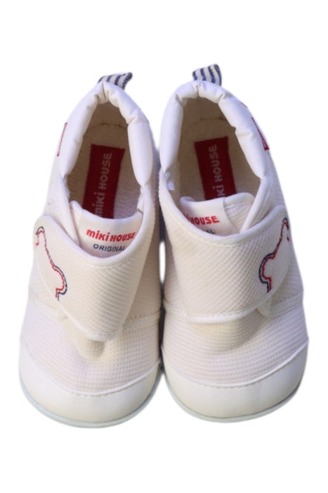 A White Booties from Miki House in size 18-24M for boy. (Back View)