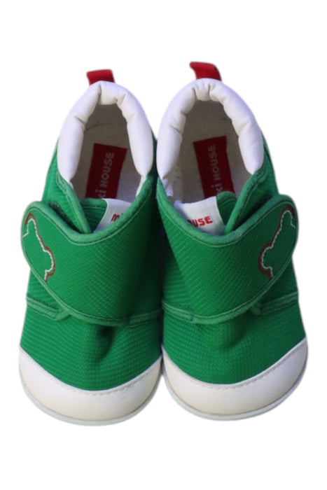 A Green Sneakers from Miki House in size 18-24M for boy. (Back View)