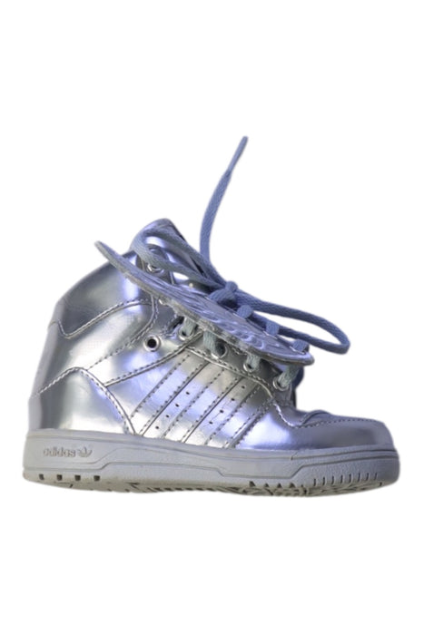 A Silver Sneakers from Adidas & Jeremy Scott in size 18-24M for girl. (Front View)