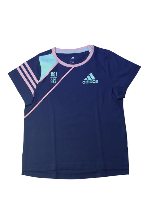 A Navy Active Tops from Adidas in size 7Y for girl. (Front View)