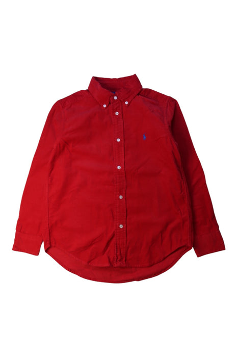 A Red Long Sleeve Shirts from Ralph Lauren in size 7Y for boy. (Front View)