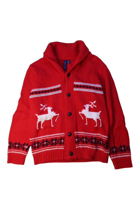 A Red Cardigans from Janie & Jack in size 6T for boy. (Front View)