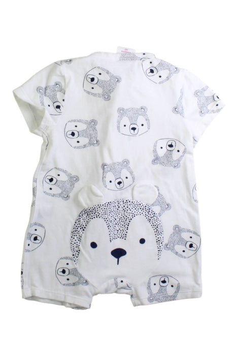 A White Short Sleeve Rompers from Seed in size 0-3M for boy. (Back View)
