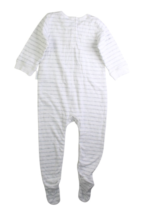 A White Onesies from purebaby in size 6-12M for boy. (Back View)