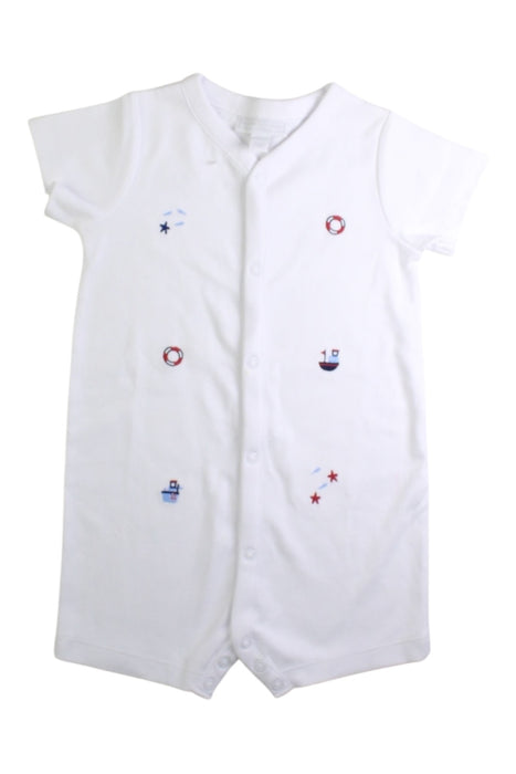 A White Short Sleeve Rompers from The Little White Company in size 18-24M for boy. (Front View)