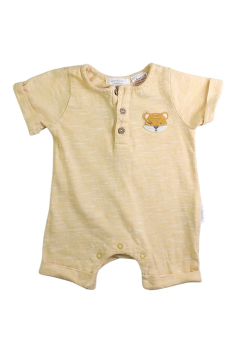 A Yellow Short Sleeve Rompers from purebaby in size Newborn for boy. (Front View)