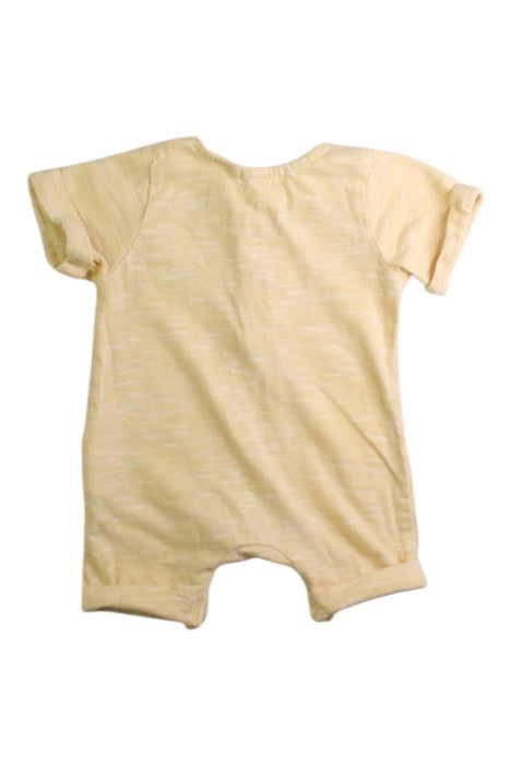 A Yellow Short Sleeve Rompers from purebaby in size Newborn for boy. (Back View)