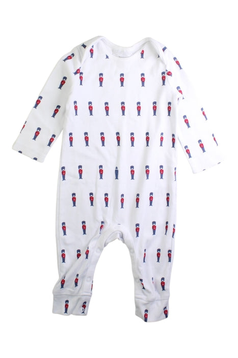 A White Onesies from The Little White Company in size 6-12M for boy. (Front View)