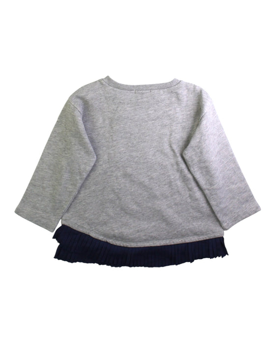 A Grey Long Sleeve Tops from Crewcuts in size 6T for girl. (Back View)
