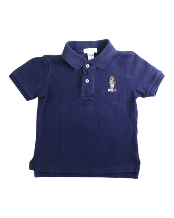 A Navy Short Sleeve Polos from Ralph Lauren in size 18-24M for boy. (Front View)