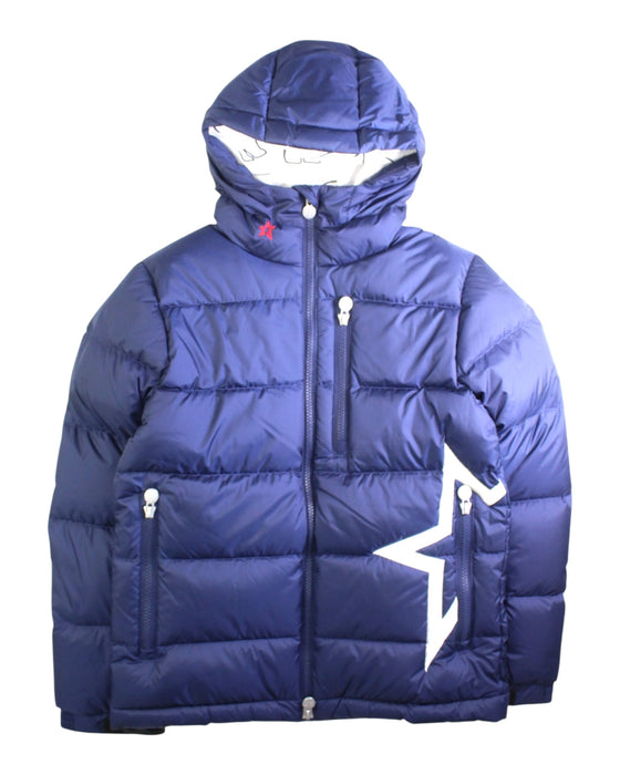 A Blue Ski Jackets from Perfect Moment in size 10Y for boy. (Front View)