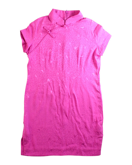 A Pink Short Sleeve Dresses from Shanghai Tang in size 6T for girl. (Front View)