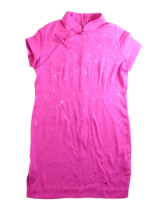 A Pink Short Sleeve Dresses from Shanghai Tang in size 6T for girl. (Front View)