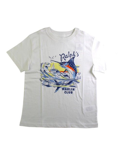A White Short Sleeve T Shirts from Polo Ralph Lauren in size 6T for boy. (Front View)