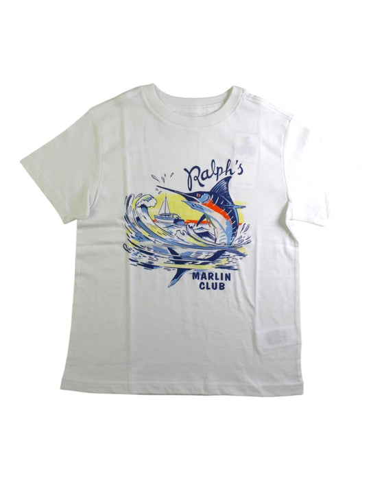 A White Short Sleeve T Shirts from Polo Ralph Lauren in size 6T for boy. (Front View)