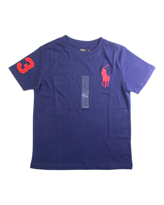 A Navy Short Sleeve T Shirts from Polo Ralph Lauren in size 6T for neutral. (Front View)
