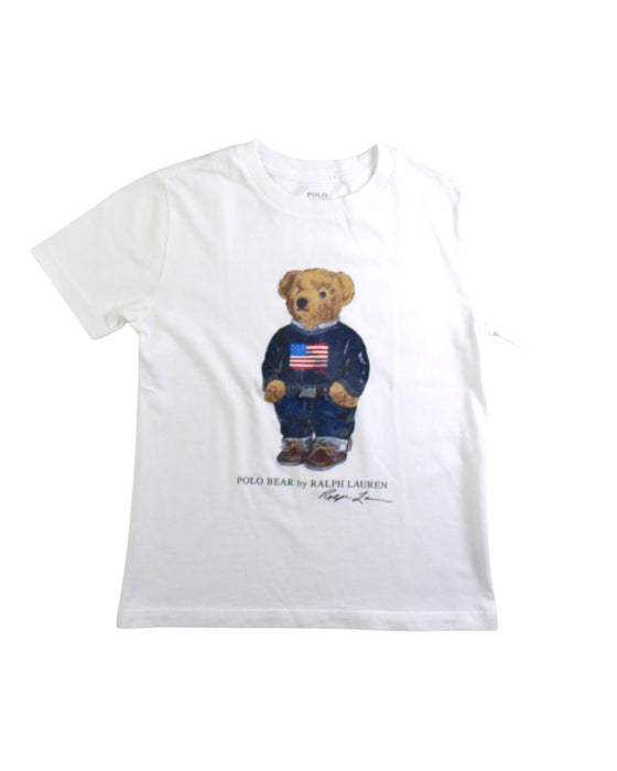 A White Short Sleeve T Shirts from Polo Ralph Lauren in size 6T for boy. (Front View)