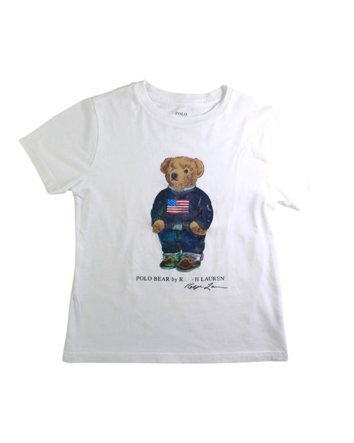 A White Short Sleeve T Shirts from Polo Ralph Lauren in size 6T for boy. (Front View)