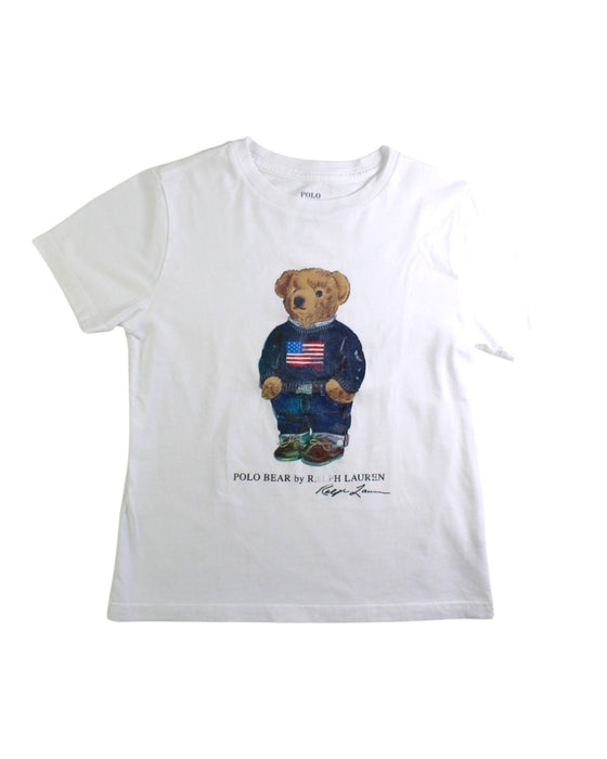 A White Short Sleeve T Shirts from Polo Ralph Lauren in size 6T for boy. (Front View)