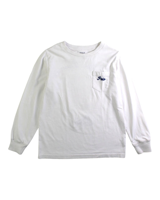 A White Long Sleeve T Shirts from Polo Ralph Lauren in size 6T for boy. (Front View)