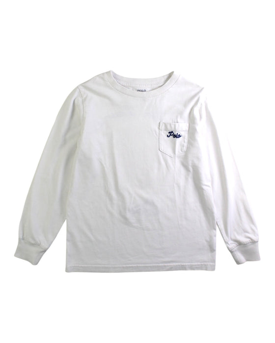 A White Long Sleeve T Shirts from Polo Ralph Lauren in size 6T for boy. (Front View)