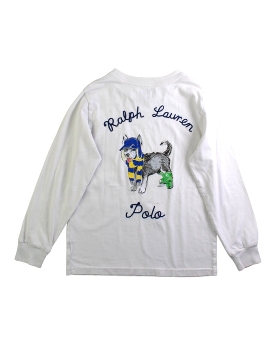 A White Long Sleeve T Shirts from Polo Ralph Lauren in size 6T for boy. (Back View)