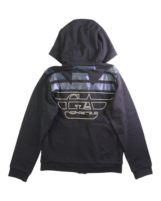 A Black Hooded Sweatshirts from Emporio Armani in size 10Y for boy. (Back View)