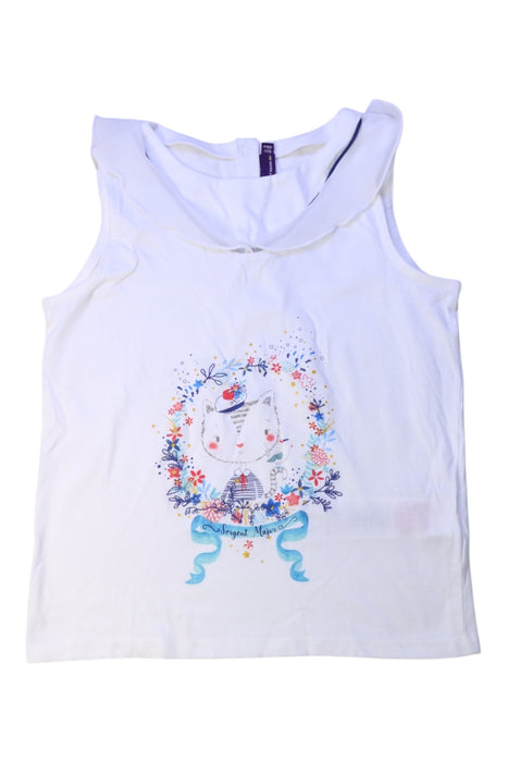 A White Sleeveless Tops from Sergent Major in size 8Y for girl. (Front View)