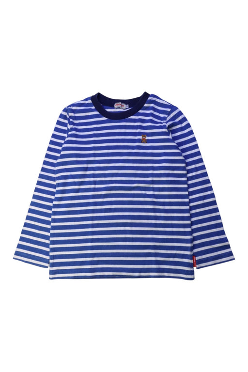 A Blue Long Sleeve T Shirts from Miki House in size 5T for boy. (Front View)