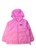 A Pink Rain Jackets from Miki House in size 4T for girl. (Front View)