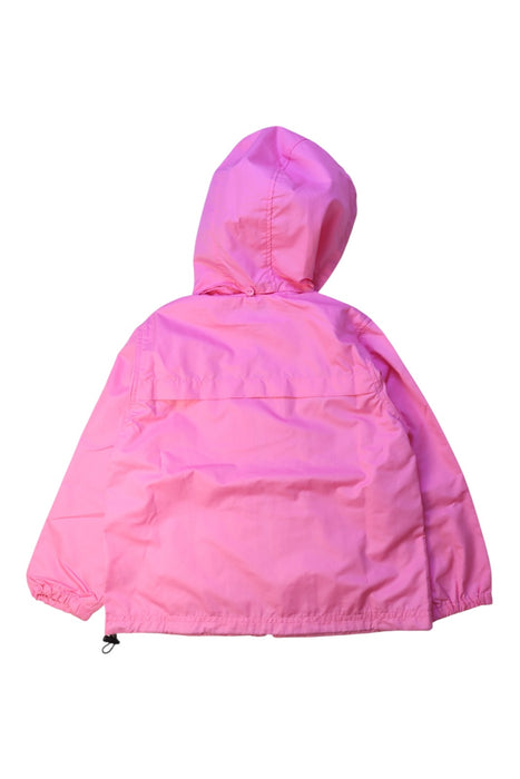 A Pink Rain Jackets from Miki House in size 4T for girl. (Back View)