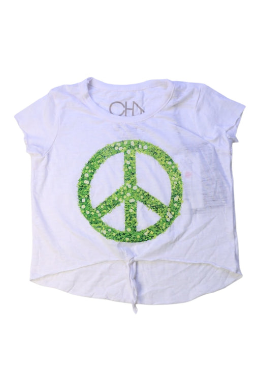 A White Short Sleeve T Shirts from Chaser in size 4T for girl. (Front View)