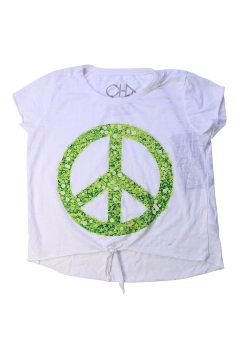 A White Short Sleeve T Shirts from Chaser in size 6T for girl. (Front View)
