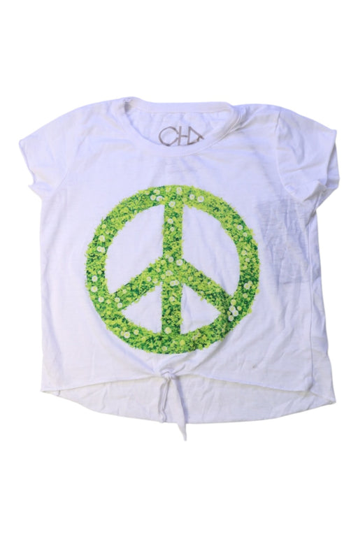 A White Short Sleeve T Shirts from Chaser in size 6T for girl. (Front View)