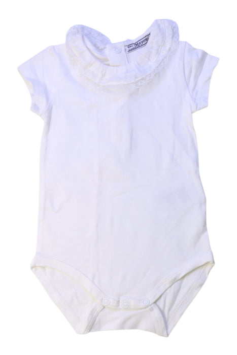 A White Short Sleeve Bodysuits from Mayoral in size 3-6M for girl. (Front View)