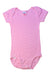 A Pink Short Sleeve Bodysuits from Petit Bateau in size 3T for girl. (Front View)