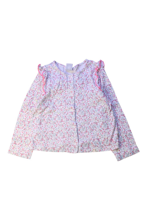 A Pink Long Sleeve Tops from Petit Bateau in size 3T for girl. (Front View)