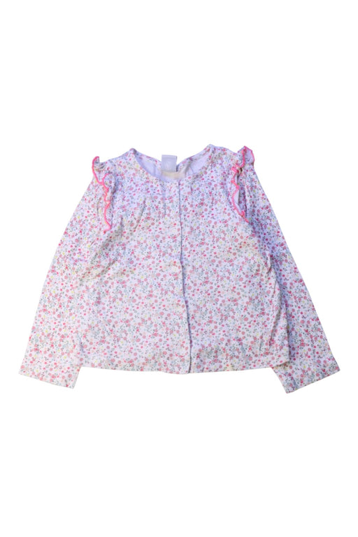 A Pink Long Sleeve Tops from Petit Bateau in size 3T for girl. (Front View)