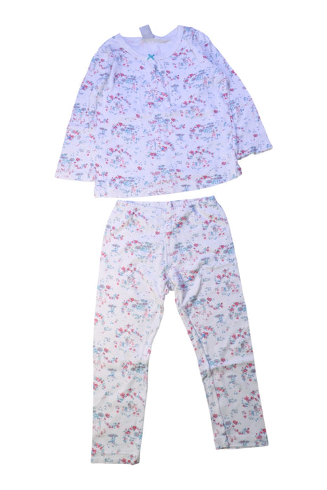A White Pyjama Sets from Petit Bateau in size 3T for girl. (Front View)