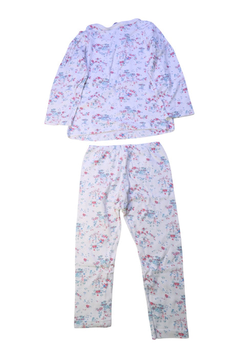 A White Pyjama Sets from Petit Bateau in size 3T for girl. (Back View)