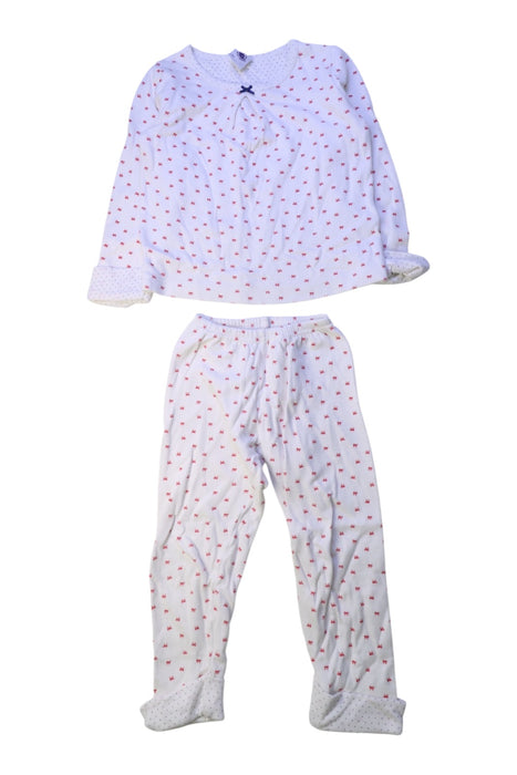 A White Pyjama Sets from Petit Bateau in size 3T for girl. (Front View)