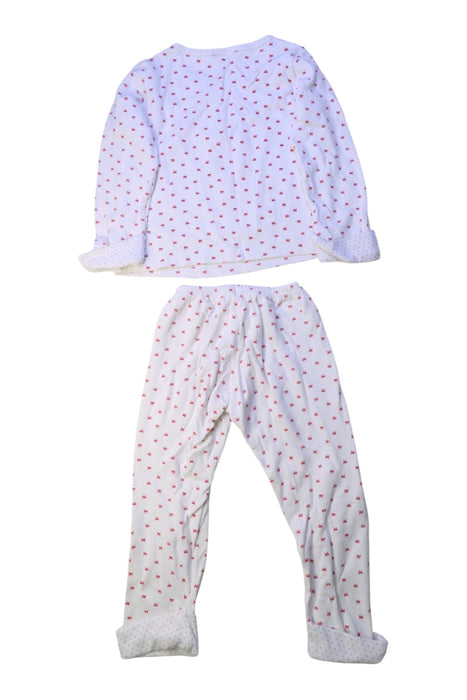 A White Pyjama Sets from Petit Bateau in size 3T for girl. (Back View)