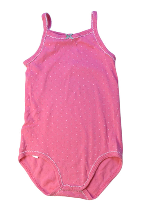 A Pink Sleeveless Bodysuits from Petit Bateau in size 3T for girl. (Front View)