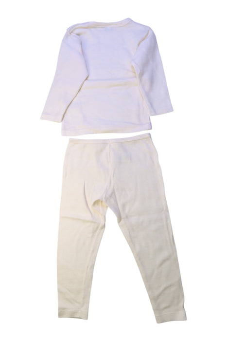 A White Pyjama Sets from Petit Bateau in size 3T for boy. (Back View)