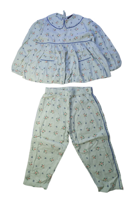 A Blue Pants Sets from Bonjour in size 2T for girl. (Front View)