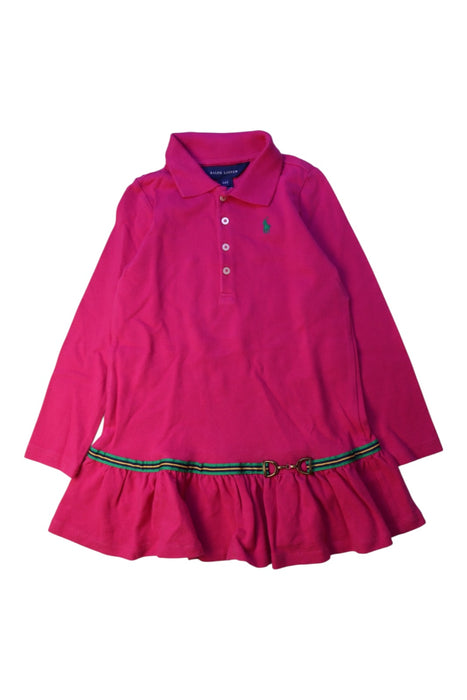 A Pink Long Sleeve Dresses from Ralph Lauren in size 4T for girl. (Front View)