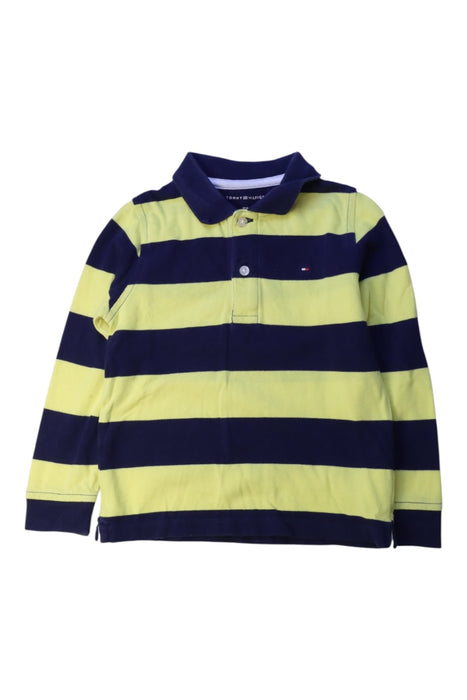 A Blue Long Sleeve Polos from Tommy Hilfiger in size 3T for boy. (Front View)