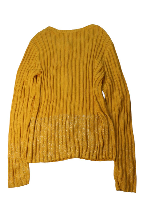 A Yellow Cardigans from Bonpoint in size 12Y for girl. (Back View)
