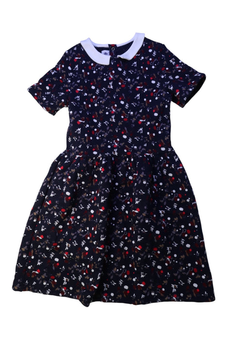 A Navy Short Sleeve Dresses from Petit Bateau in size 12Y for girl. (Front View)