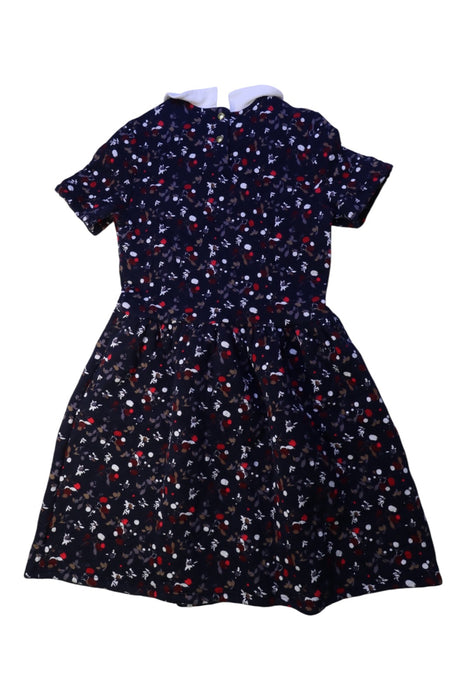 A Navy Short Sleeve Dresses from Petit Bateau in size 12Y for girl. (Back View)